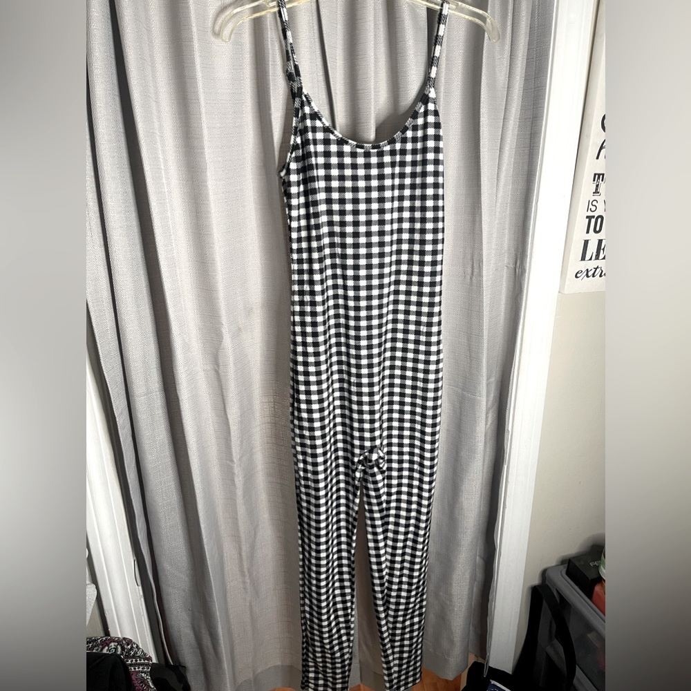 Black and white plaid SHEIN jumpsuit size S